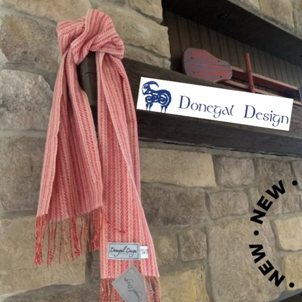 Pink & Red Donegal Designs Scarf * NEW with tags *